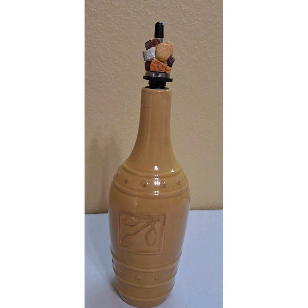 Signature Sorrento Wheat Gold Tan Oil Bottle Cheese Cuterri Vintage